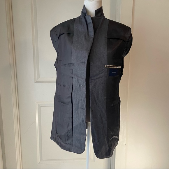 Burberry London single breasted 3 Button Double vent Classic Gray Blazer FLAWED - Picture 3 of 9